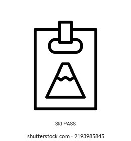 ski pass icon. Line Art Style Design Isolated On White Background