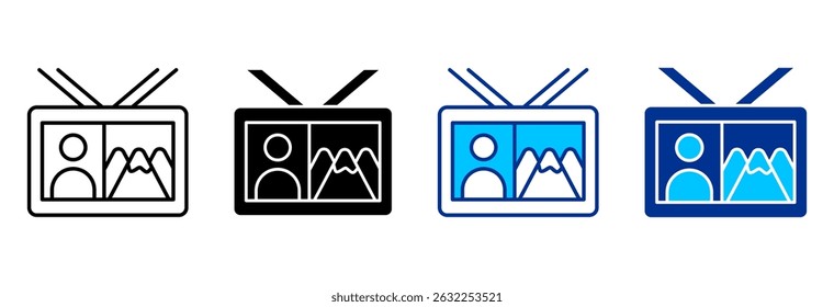 Ski Pass Icon Set Multiple Style Vector Illustration