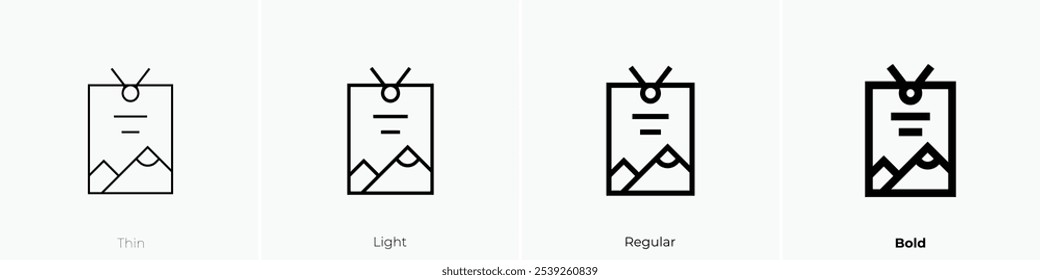 Skipass-Symbol. Dünnes, helles Design im regulären und kühlen Stil, einzeln auf weißem Hintergrund