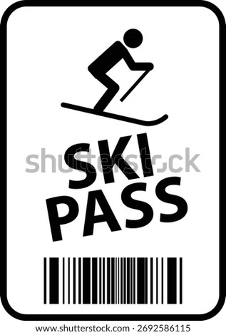 ski pass icon. ski pass ticket sign. winter sport concept. flat style.
