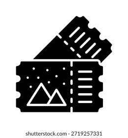Ilustração de vetor de tíquetes Ski Pass, ícone de estilo sólido