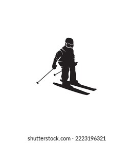 Ski  People Silhouette Logo Vector Illustration