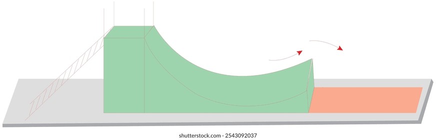 
esqui, pista, verde, escadas, pista de bicicleta