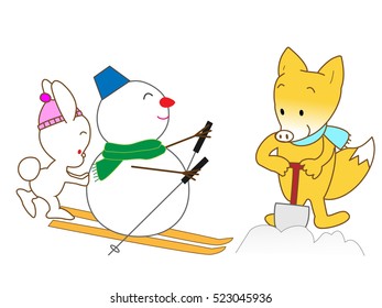 The ski play of the animal.