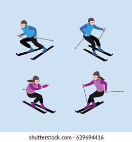 Ski Player design vector