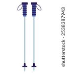 ski poles equipment isolated design