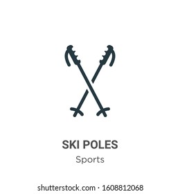 Ski poles glyph icon vector on white background. Flat vector ski poles icon symbol sign from modern sports and competition collection for mobile concept and web apps design.