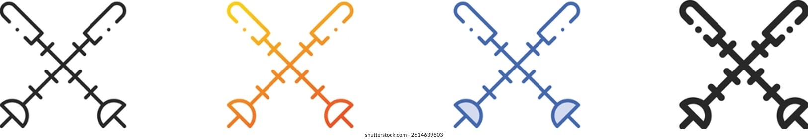 ski poles icon.Thin Linear, Gradient, Blue Stroke and bold Style Design Isolated On White Background