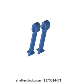 Ski poles isometric left top view 3D icon