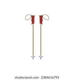 postes de esquí sobre fondo blanco, ilustración vectorial