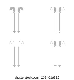 ski poles on a white background, vector illustration