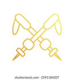 Ski poles vector icon stock illustration