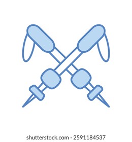 Ski poles vector icon stock illustration