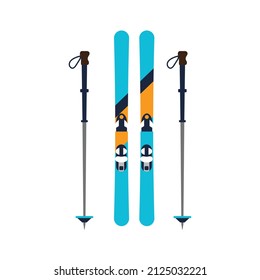 ski pole,equipos de esquí vector diseño plano