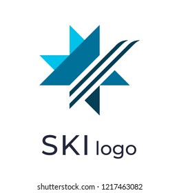 Ski Race Logo Isolated Vector. Udmurt Republic. Winter Sport Emblem.