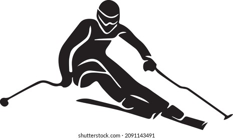 Ski Racer silhouette. Vector illustration