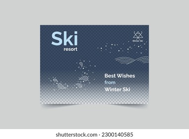 Ski Resort greeting card template. A clean, modern, and high-quality design business card vector design. Editable and customize template business card