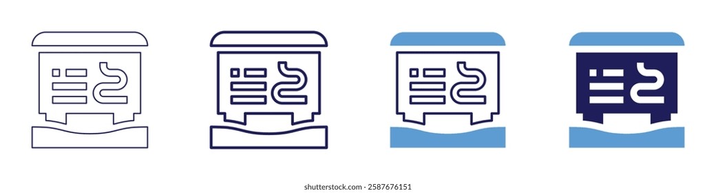 Ski resort icon in 4 different styles. Thin Line, Line, Bold Line, Duotone. Duotone style. Editable stroke.