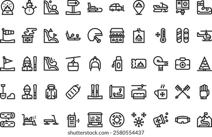 Ski resort icons High-Quality Vector Icons Collection with Editable Stroke. Ideal for Professional and Creative Projects