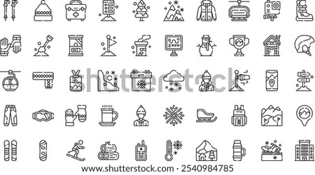 Ski resort icons High-Quality Vector Icons Collection with Editable Stroke. Ideal for Professional and Creative Projects.