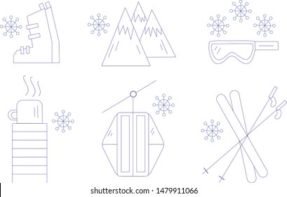 ski resort icons winter mounting