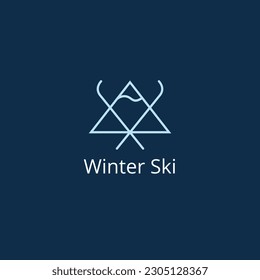 Ski Resort logo template. A clean, modern, and high-quality design logo vector design. Editable and customize template logo