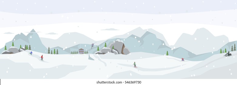 Ski resort. Winter panorama
