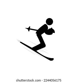 Ski restaurant flat logo design icon.