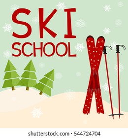 Ski school. Education, training, mentoring. Logo