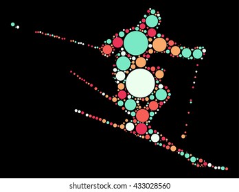 ski shape vector design by color point