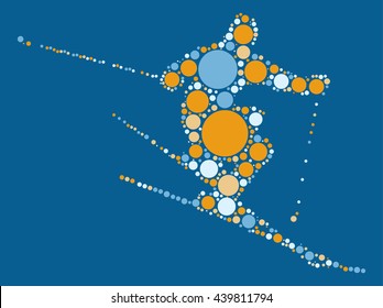 ski shape vector design by color point