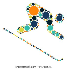 ski shape vector design by color point