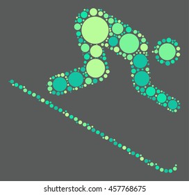 ski shape vector design by color point