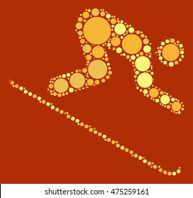 ski shape vector design by color point
