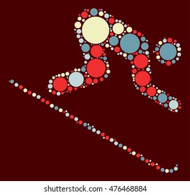 ski shape vector design by color point