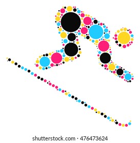 ski shape vector design by color point