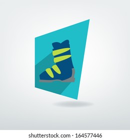 Ski shoe icon shape. Vector illustration.