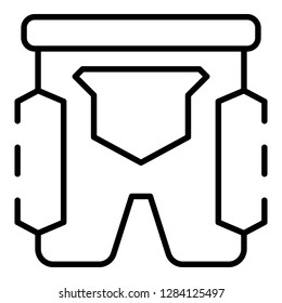 Ski shorts icon. Outline ski shorts vector icon for web design isolated on white background