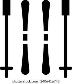 Ski single vector line icon
