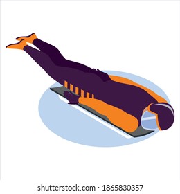 Ski, skate, hockey, snowboarding and sledding icons. Skiing. Jumping skier. Extreme winter sports.