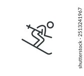 Ski skier winter sport icon, vector illustration