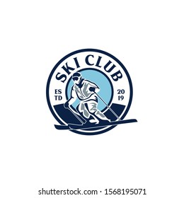 Ski Skiing Club Sport Logo Template Vector 