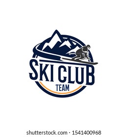 Ski Skiing Sport Logo Template Vector 