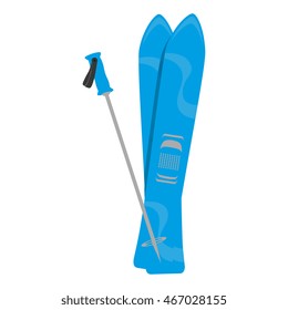 ski snowboard board table winter sport extreme vector graphic isolated and flat illustration