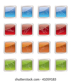 ski and snowboard icons - vector icon set