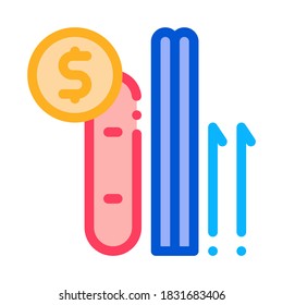 ski and snowboard rent icon vector. ski and snowboard rent sign. color symbol illustration