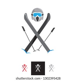 Ski Sport Competition Emblem Logo. Professional Corporate Branding Icon.