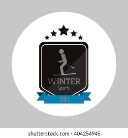 ski sport design, vector illustration