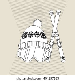 ski sport design, vector illustration