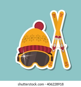 ski sport design, vector illustration